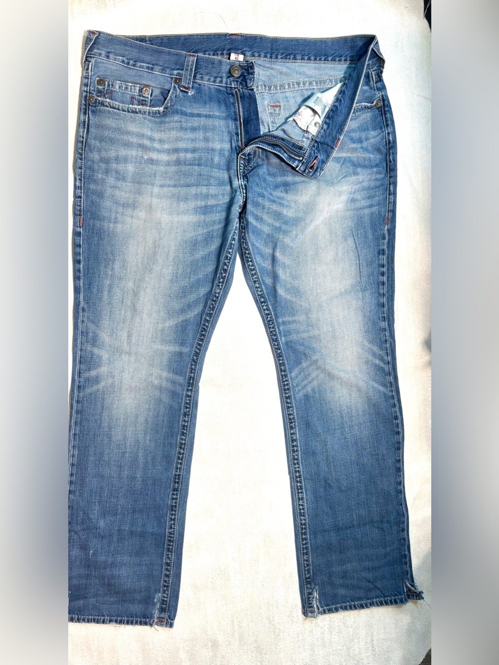True Religion Rickie Straight Men's Light Blue Slim Straight Jeans Size 42